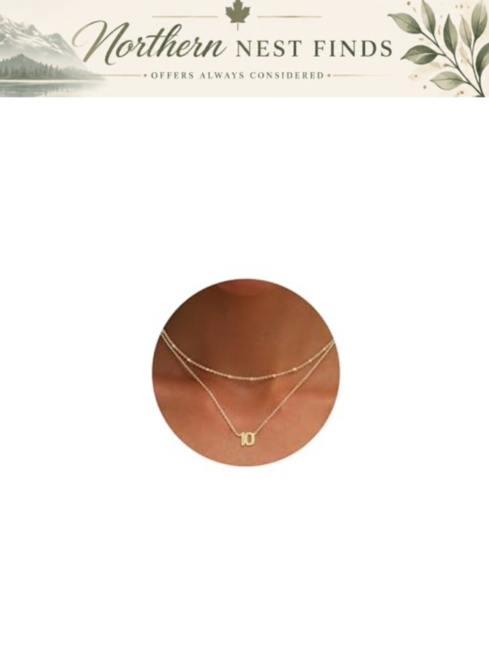 14K Gold Plated Layered Number Necklace Chain Pendant Jewelry Gift